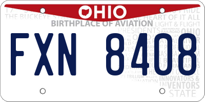 OH license plate FXN8408