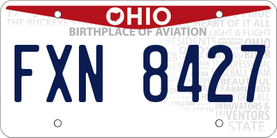 OH license plate FXN8427