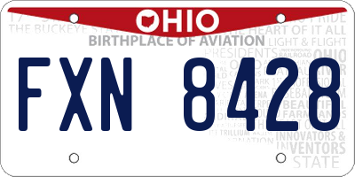 OH license plate FXN8428