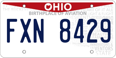 OH license plate FXN8429