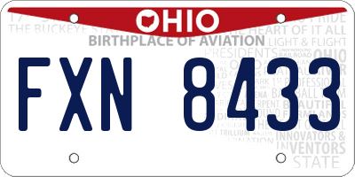 OH license plate FXN8433