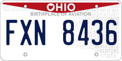 OH license plate FXN8436