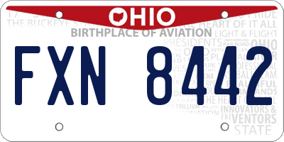 OH license plate FXN8442