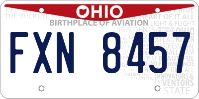 OH license plate FXN8457