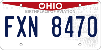 OH license plate FXN8470