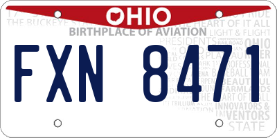 OH license plate FXN8471