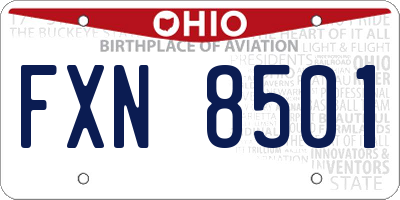 OH license plate FXN8501
