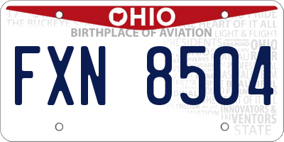 OH license plate FXN8504