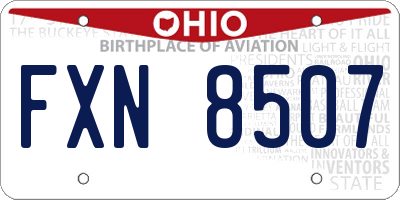 OH license plate FXN8507