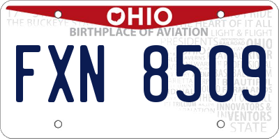 OH license plate FXN8509
