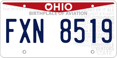 OH license plate FXN8519
