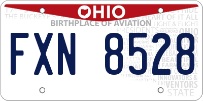 OH license plate FXN8528