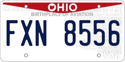 OH license plate FXN8556
