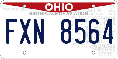 OH license plate FXN8564