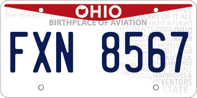 OH license plate FXN8567