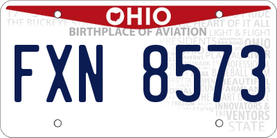 OH license plate FXN8573