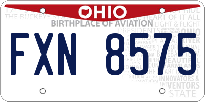 OH license plate FXN8575