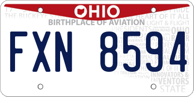 OH license plate FXN8594