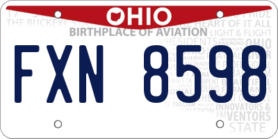 OH license plate FXN8598