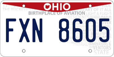 OH license plate FXN8605