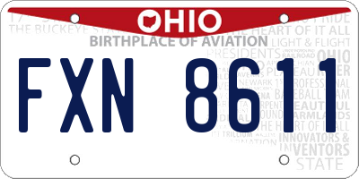 OH license plate FXN8611