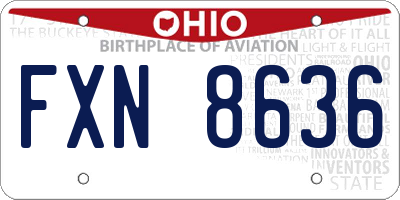 OH license plate FXN8636