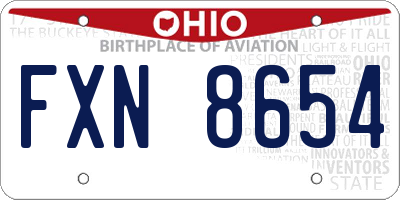 OH license plate FXN8654