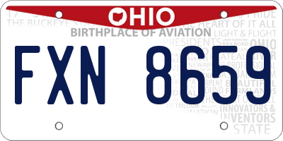 OH license plate FXN8659