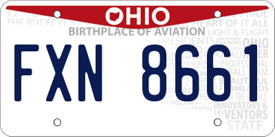 OH license plate FXN8661
