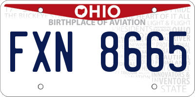 OH license plate FXN8665