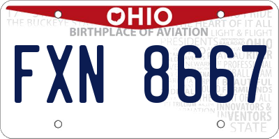 OH license plate FXN8667