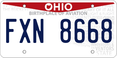 OH license plate FXN8668