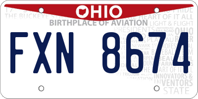 OH license plate FXN8674