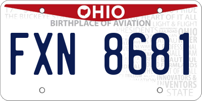 OH license plate FXN8681