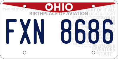 OH license plate FXN8686