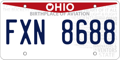 OH license plate FXN8688