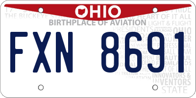 OH license plate FXN8691