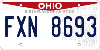 OH license plate FXN8693