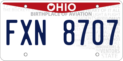 OH license plate FXN8707