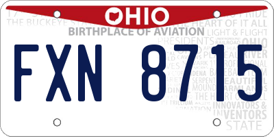 OH license plate FXN8715