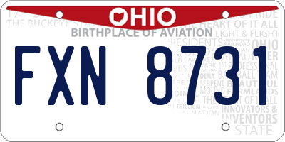 OH license plate FXN8731