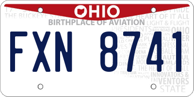 OH license plate FXN8741