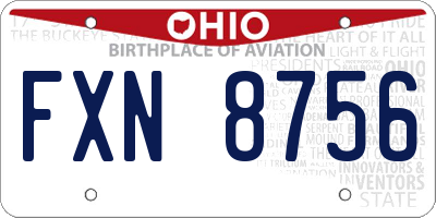 OH license plate FXN8756