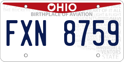 OH license plate FXN8759