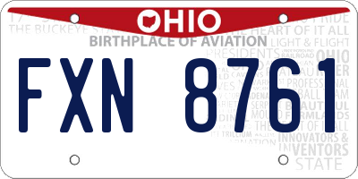 OH license plate FXN8761