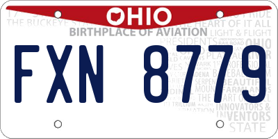 OH license plate FXN8779