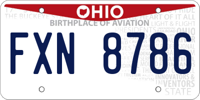 OH license plate FXN8786