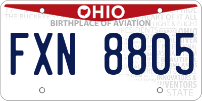 OH license plate FXN8805