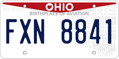 OH license plate FXN8841