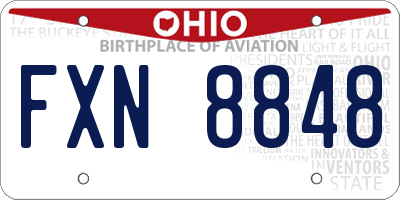 OH license plate FXN8848